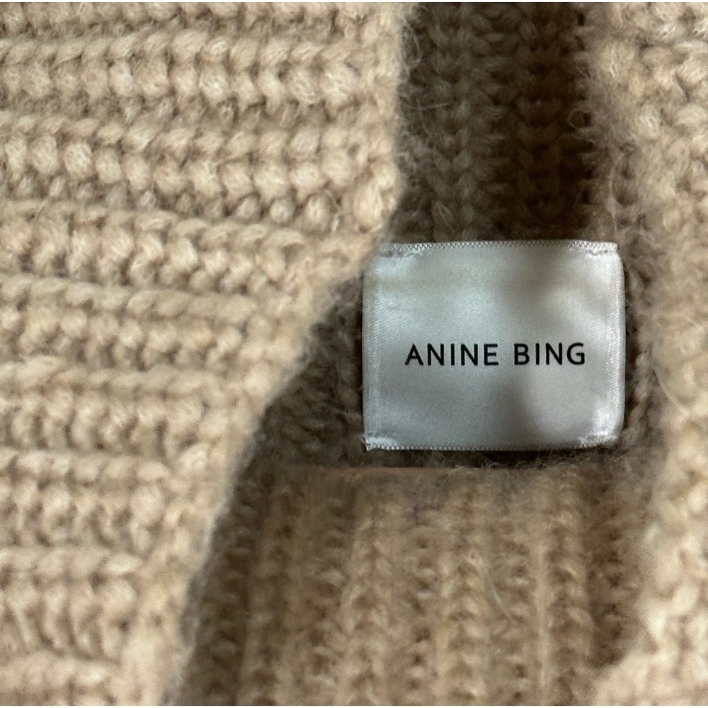 Anine Bing Alpaca Wool Blend Chunky Knit Sweater – Camel oversized small - Picture 5 of 9